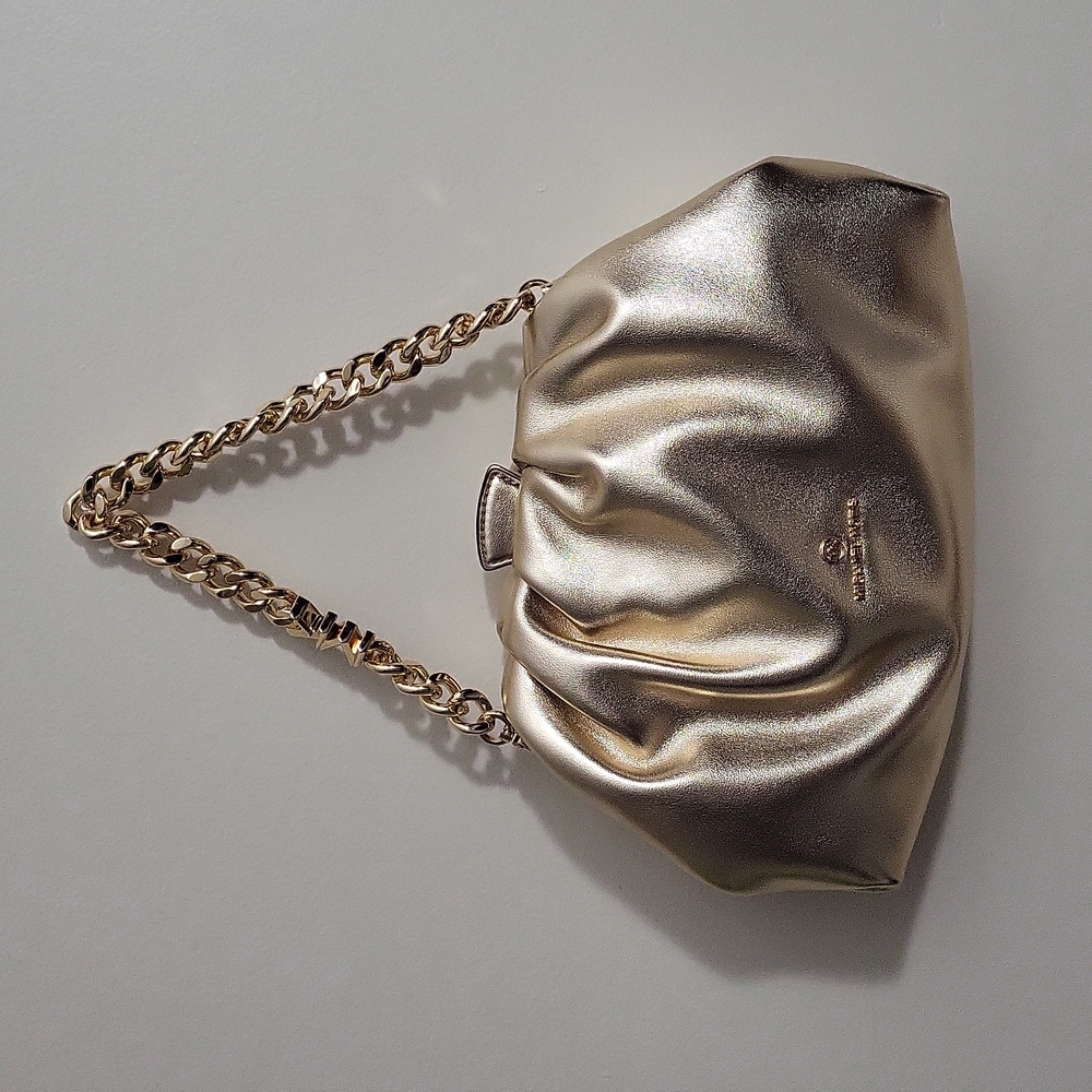Nola Small Convertible Clutch Crossbody Bag gold color